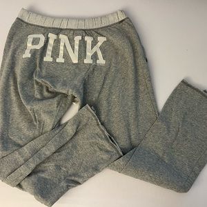 PINK sweat pants wide leg grey